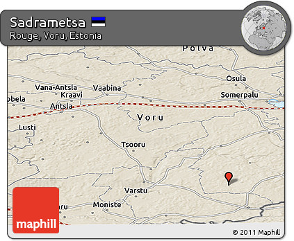Shaded Relief Panoramic Map of Sadrametsa