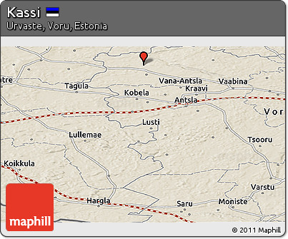 Shaded Relief Panoramic Map of Kassi