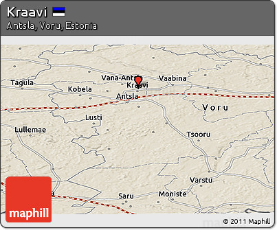 Shaded Relief Panoramic Map of Kraavi