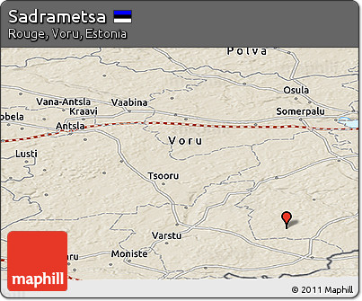 Shaded Relief Panoramic Map of Sadrametsa