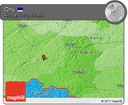 Political 3D Map of Oru