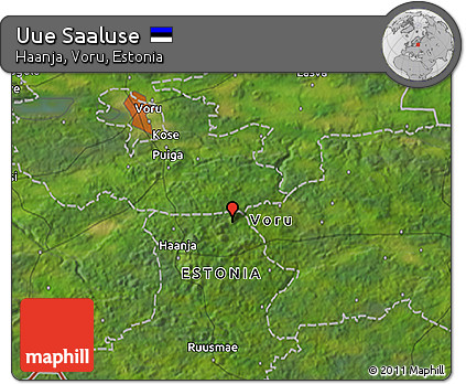 Satellite 3D Map of Uue Saaluse