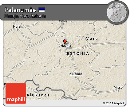 Shaded Relief 3D Map of Palanumäe