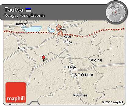 Shaded Relief 3D Map of Tautsa