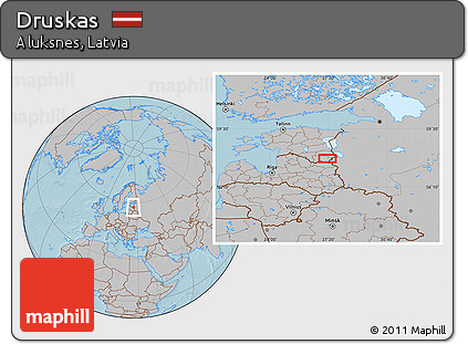 Gray Location Map of Druskas, hill shading