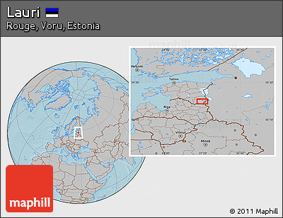 Gray Location Map of Lauri, hill shading