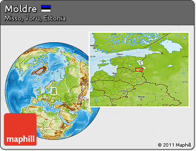 Physical Location Map of Möldre