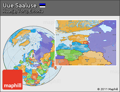 Political Location Map of Uue Saaluse