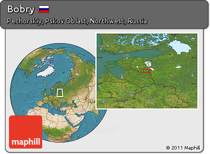 Satellite Location Map of Bobry