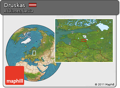 Satellite Location Map of Druskas