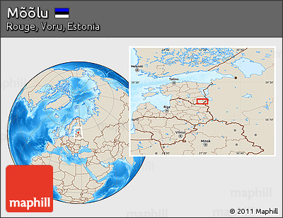 Shaded Relief Location Map of Mõõlu