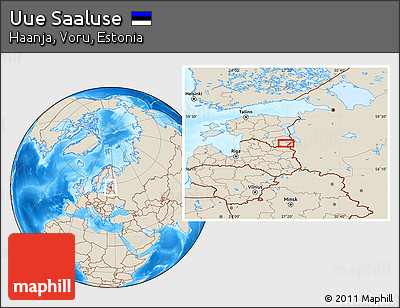 Shaded Relief Location Map of Uue Saaluse