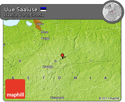 Physical Map of Uue Saaluse