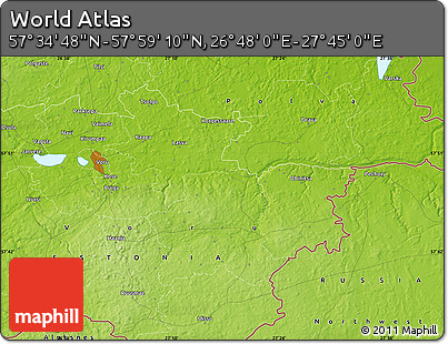 Physical Map of the Area around 57° 46' 59" N, 27° 16' 29" E