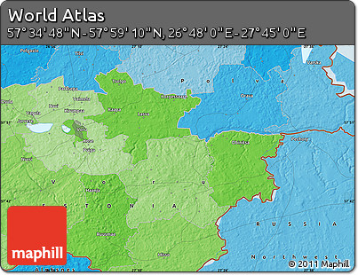 Political Map of the Area around 57° 46' 59" N, 27° 16' 29" E
