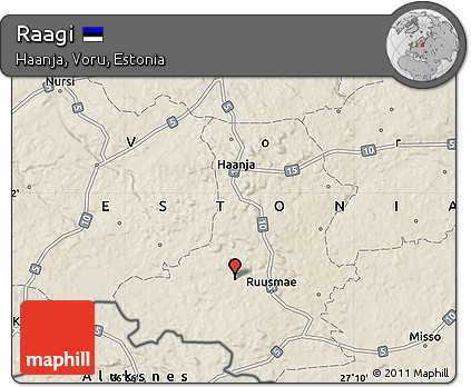 Shaded Relief Map of Raagi