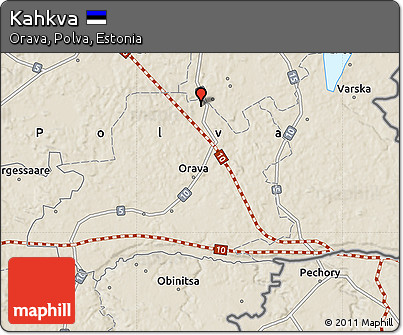 Shaded Relief Map of Kahkva