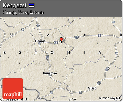 Shaded Relief Map of Kergatsi