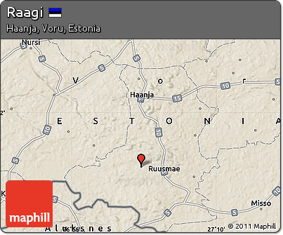 Shaded Relief Map of Raagi