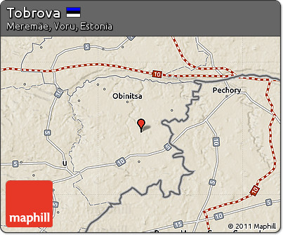 Shaded Relief Map of Tobrova