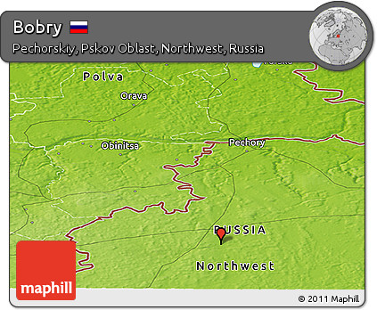 Physical Panoramic Map of Bobry