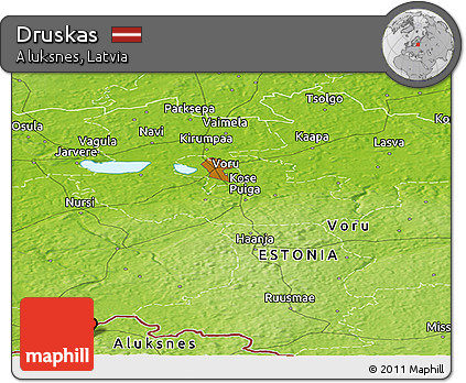 Physical Panoramic Map of Druskas
