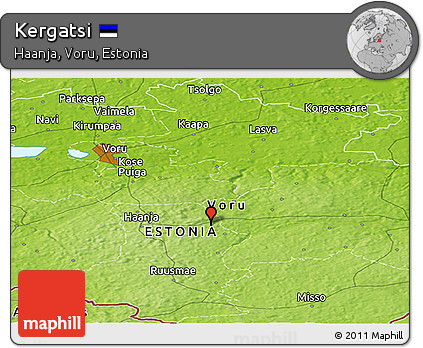 Physical Panoramic Map of Kergatsi