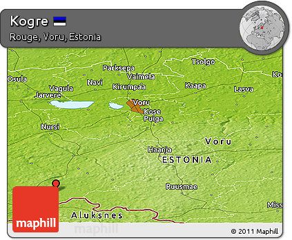 Physical Panoramic Map of Kogre