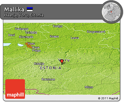 Physical Panoramic Map of Mallika