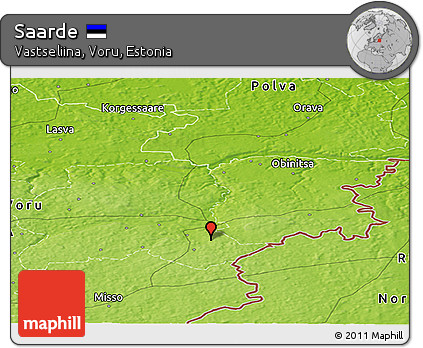 Physical Panoramic Map of Saarde