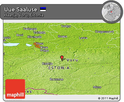 Physical Panoramic Map of Uue Saaluse