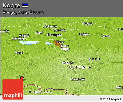Physical Panoramic Map of Kogre