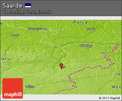 Physical Panoramic Map of Saarde