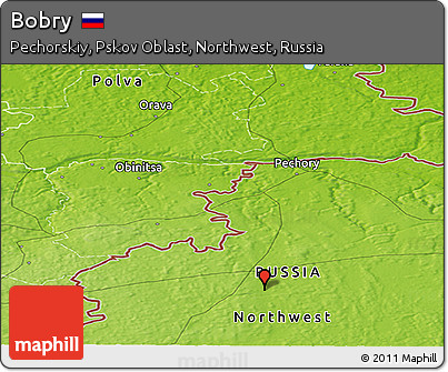 Physical Panoramic Map of Bobry