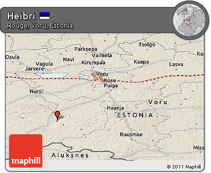 Shaded Relief Panoramic Map of Heibri