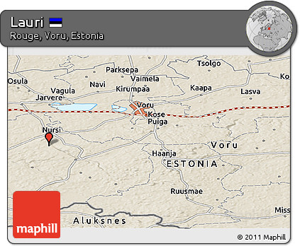 Shaded Relief Panoramic Map of Lauri