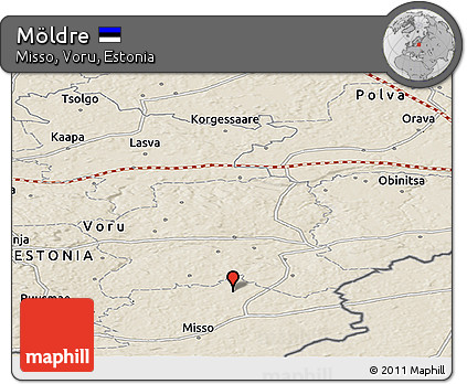Shaded Relief Panoramic Map of Möldre
