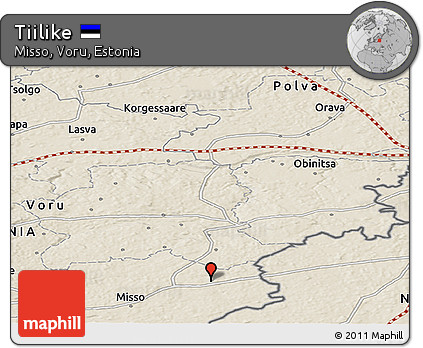 Shaded Relief Panoramic Map of Tiilike