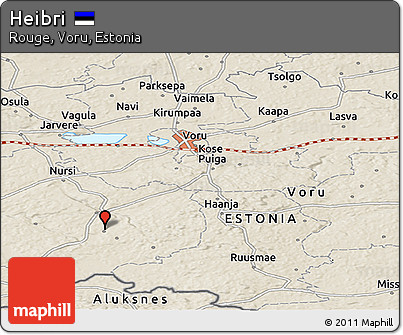 Shaded Relief Panoramic Map of Heibri