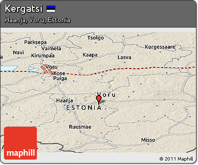 Shaded Relief Panoramic Map of Kergatsi