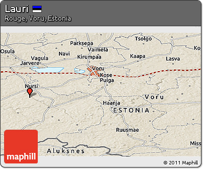Shaded Relief Panoramic Map of Lauri