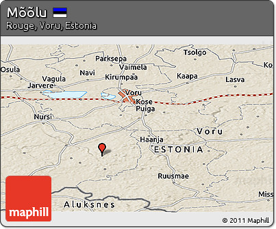 Shaded Relief Panoramic Map of Mõõlu