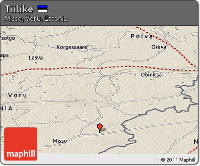 Shaded Relief Panoramic Map of Tiilike