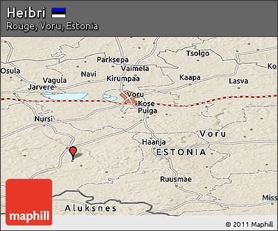 Shaded Relief Panoramic Map of Heibri