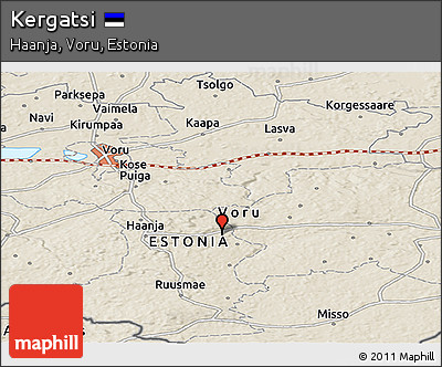 Shaded Relief Panoramic Map of Kergatsi