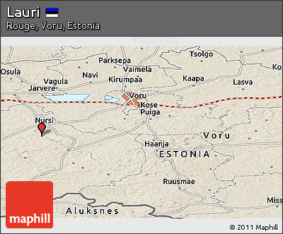 Shaded Relief Panoramic Map of Lauri