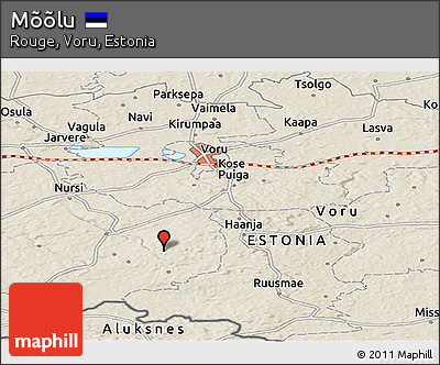 Shaded Relief Panoramic Map of Mõõlu