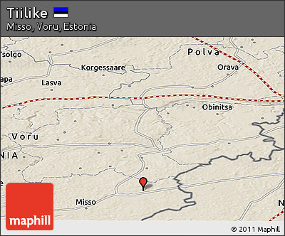 Shaded Relief Panoramic Map of Tiilike