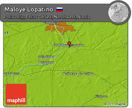 Physical 3D Map of Maloye Lopatino