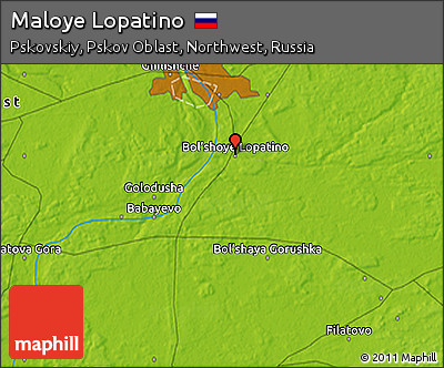 Physical 3D Map of Maloye Lopatino